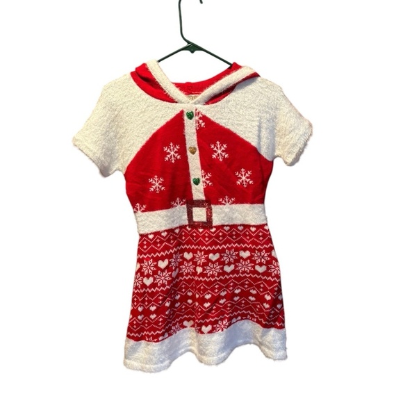Margaux & Lexi Girls Hooded Christmas Sweater Dress Medium (10-12) NWT - Picture 1 of 6